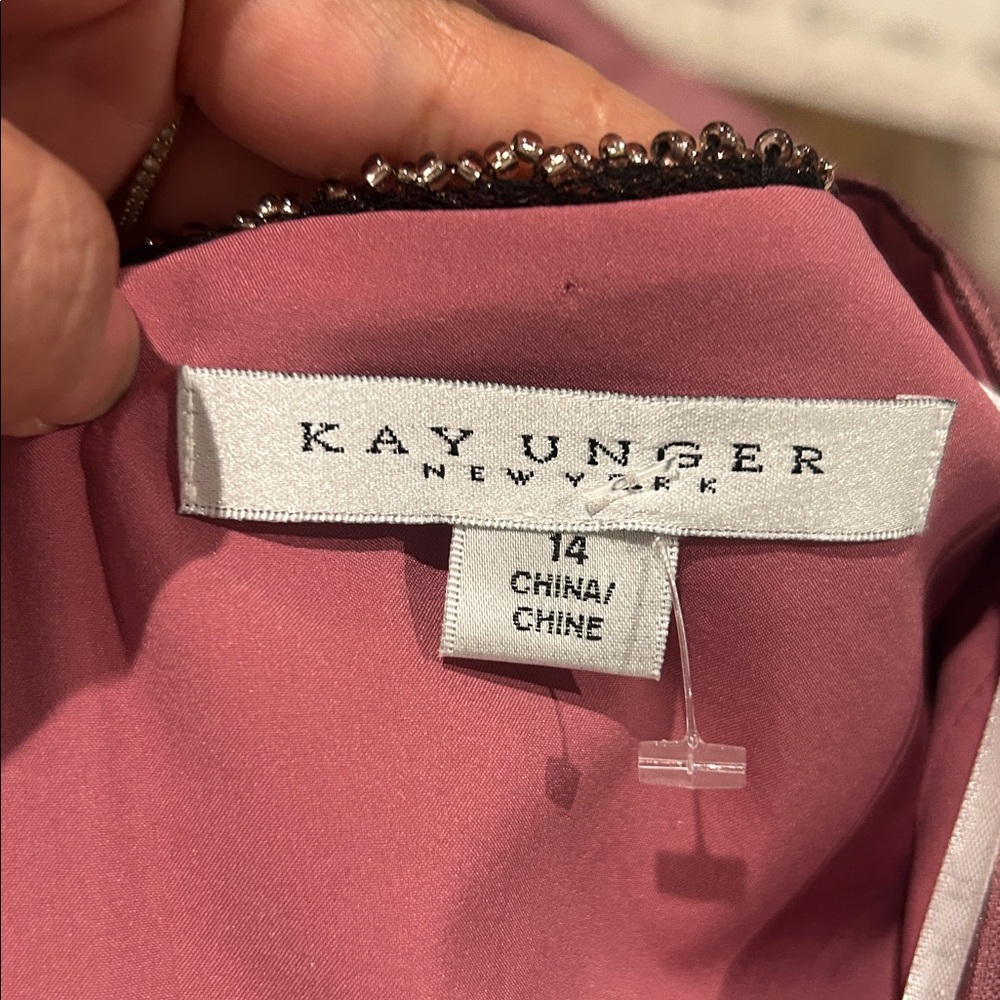 Kay Unger Penelope Gown Size 14 Berry Sorbet Jacquard A Line Formal Evening Dres - Picture 10 of 10